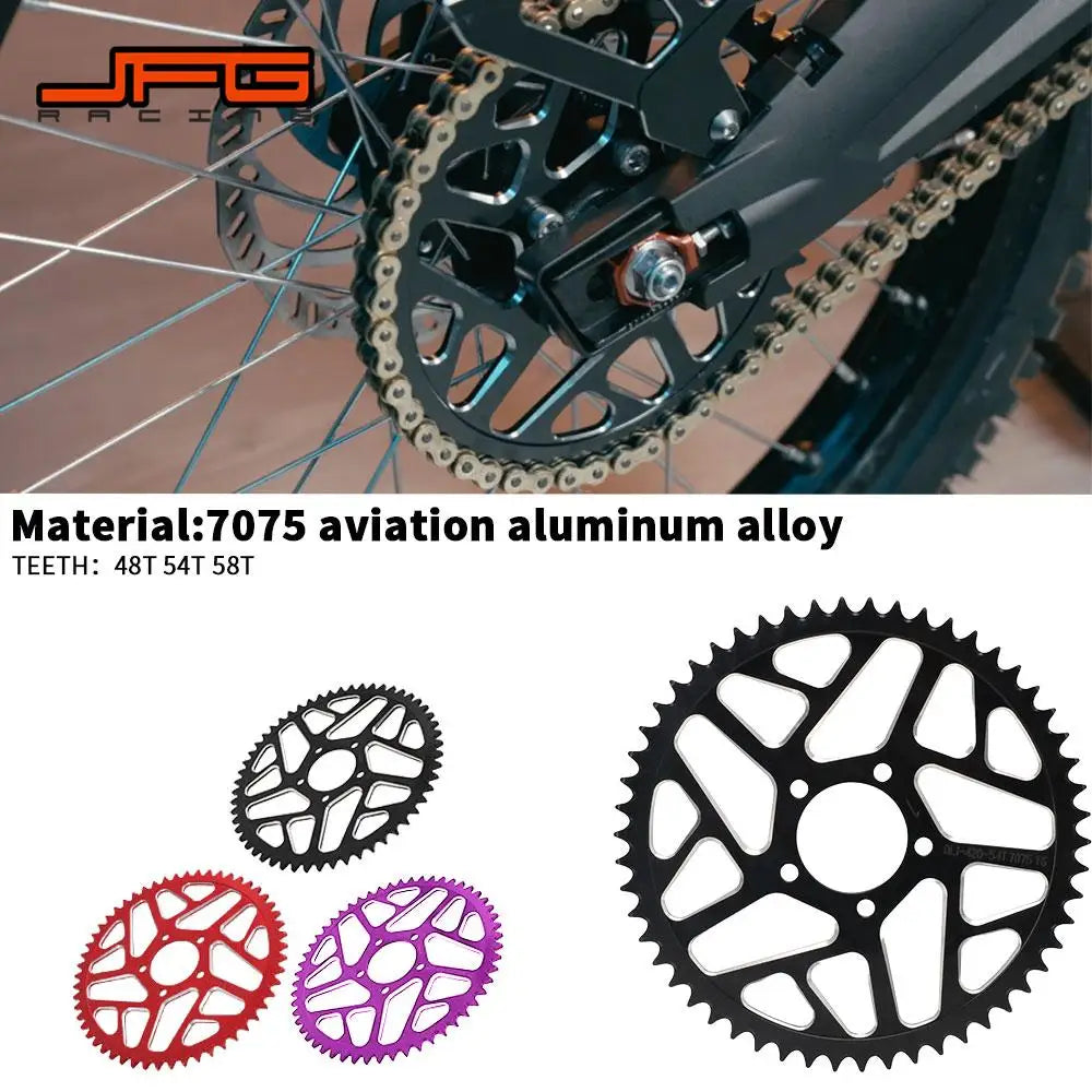 Motorcycle 48T 54T 60T 7075 Aviation Aluminum Alloy Rear Chain Sprocket for Surron Sur-Ron Sur Ron Lightbee X S Segway X160 X260